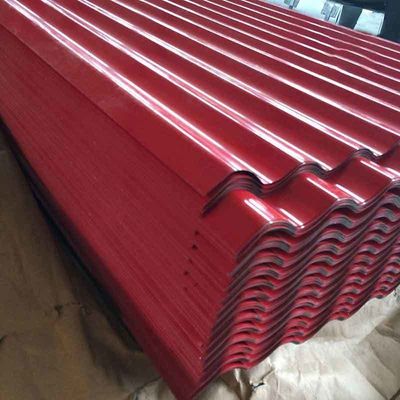 πλάτος 700-2000MM Full Hard 18 Gauge Color Coated PPGI PPGL Steel Sheet για κυματοειδή κεραμίδια στέγης Zhongyu