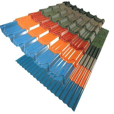 πλάτος 700-2000MM Full Hard 18 Gauge Color Coated PPGI PPGL Steel Sheet για κυματοειδή κεραμίδια στέγης Zhongyu